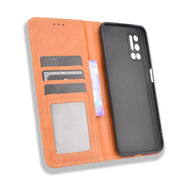 For Doogee N40 Pro Magnetic Buckle Retro Pattern Horizontal Flip Leather Case with Holder & Card Slot & Wallet(Brown)