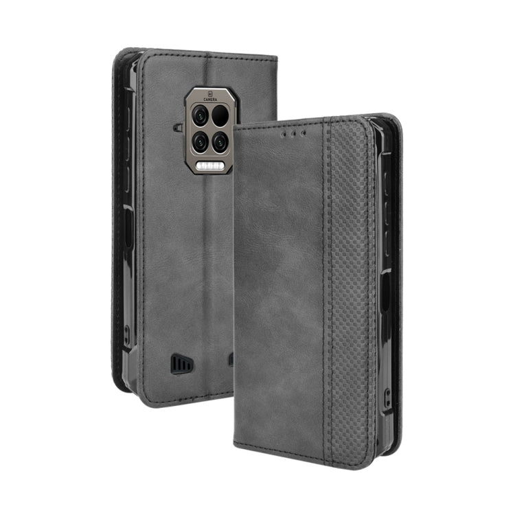 For Doogee S86 / S86 Pro Magnetic Buckle Retro Pattern Horizontal Flip Leather Case with Holder & Card Slot & Wallet(Black)