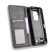 For Doogee S86 / S86 Pro Magnetic Buckle Retro Pattern Horizontal Flip Leather Case with Holder & Card Slot & Wallet(Black)