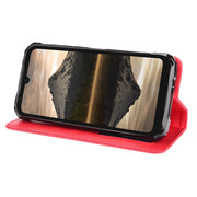 For Doogee S86 / S86 Pro Magnetic Buckle Retro Pattern Horizontal Flip Leather Case with Holder & Card Slot & Wallet(Red)