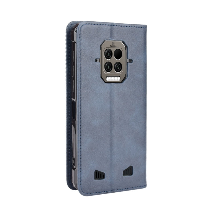 For Doogee S86 / S86 Pro Magnetic Buckle Retro Pattern Horizontal Flip Leather Case with Holder & Card Slot & Wallet(Blue)