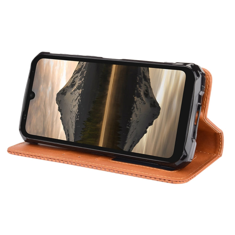 For Doogee S86 / S86 Pro Magnetic Buckle Retro Pattern Horizontal Flip Leather Case with Holder & Card Slot & Wallet(Brown)