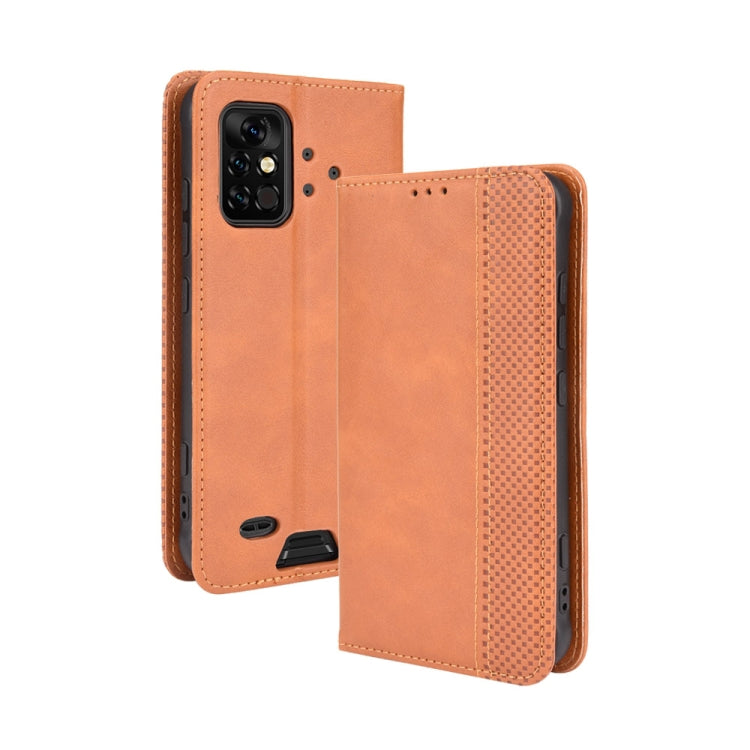 For UMIDIGI Bison Pro Magnetic Buckle Retro Pattern Horizontal Flip Leather Case with Holder & Card Slot & Wallet(Brown)