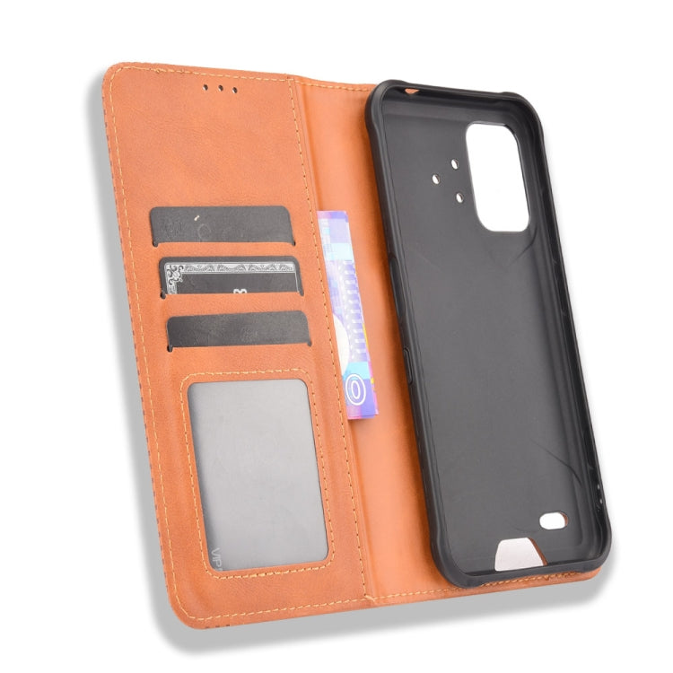 For UMIDIGI Bison Pro Magnetic Buckle Retro Pattern Horizontal Flip Leather Case with Holder & Card Slot & Wallet(Brown)