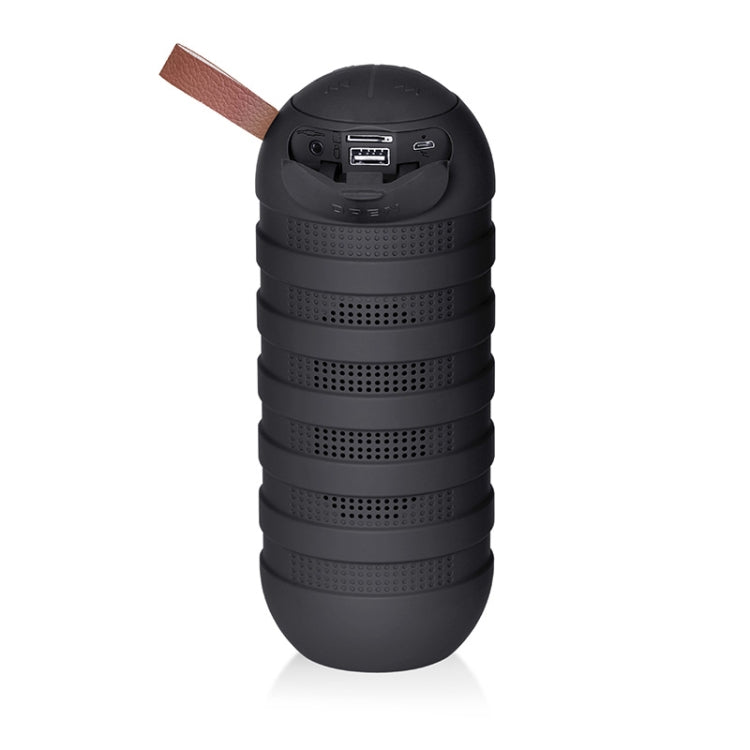 NewRixing NR-3025 TWS Outdoor Portable Splashproof Bluetooth Speaker with Flashlight Function(Black)
