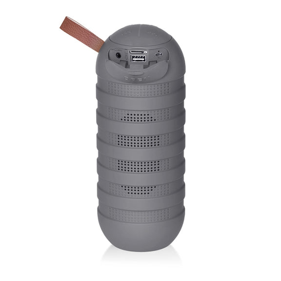NewRixing NR-3025 TWS Outdoor Portable Splashproof Bluetooth Speaker with Flashlight Function(Grey)