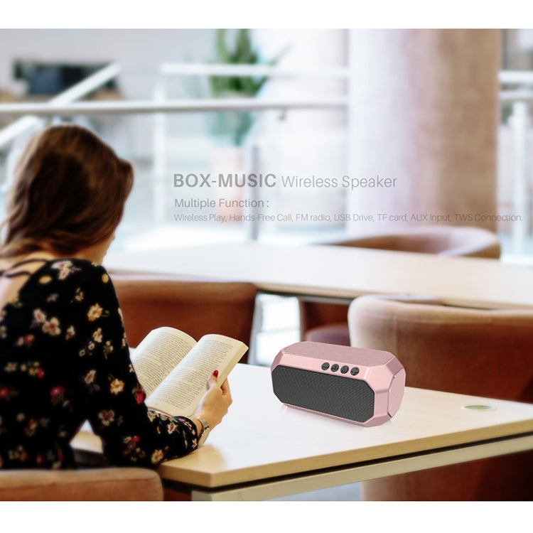 NewRixing NR-4000 TWS Mesh Polygon Music Box Concept Bluetooth Speaker(Rose Gold)