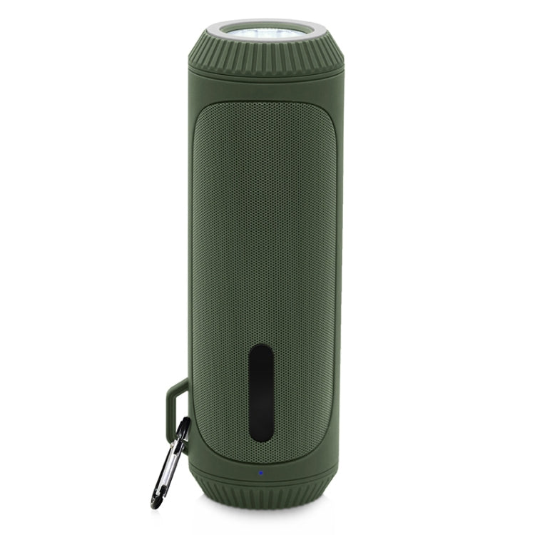 NewRixing NR-4016A TWS Outdoor Splashproof Bluetooth Speaker with Carabiner Handle & SOS Flashlight(Green)