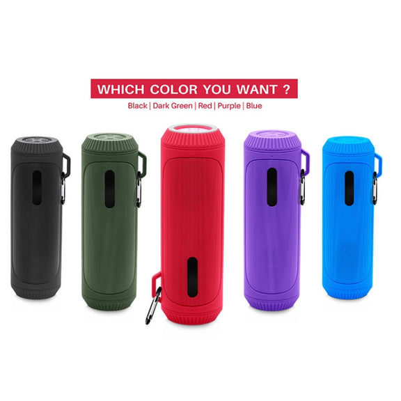 NewRixing NR-4016A TWS Outdoor Splashproof Bluetooth Speaker with Carabiner Handle & SOS Flashlight(Red)