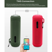 NewRixing NR-4016A TWS Outdoor Splashproof Bluetooth Speaker with Carabiner Handle & SOS Flashlight(Red)
