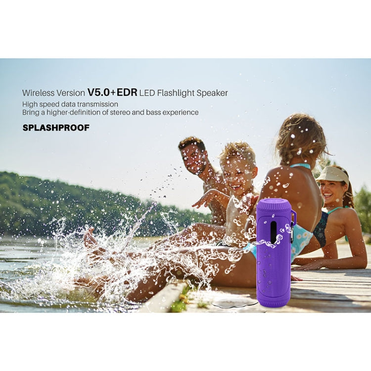NewRixing NR-4016A TWS Outdoor Splashproof Bluetooth Speaker with Carabiner Handle & SOS Flashlight(Red)