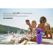 NewRixing NR-4016A TWS Outdoor Splashproof Bluetooth Speaker with Carabiner Handle & SOS Flashlight(Red)