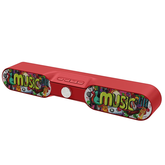 NewRixing NR-4017A TWS Graffiti Soundbar Bluetooth Speaker with Knob(Music Melody)