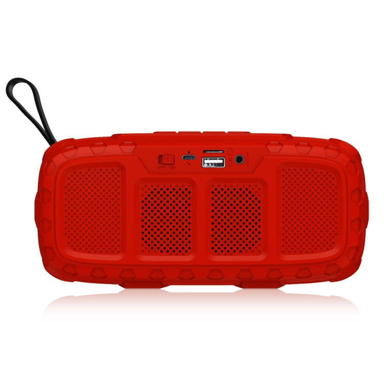 NewRixing NR-5018 Outdoor Portable Bluetooth Speaker, Support Hands-free Call / TF Card / FM / U Disk(Red+Black)