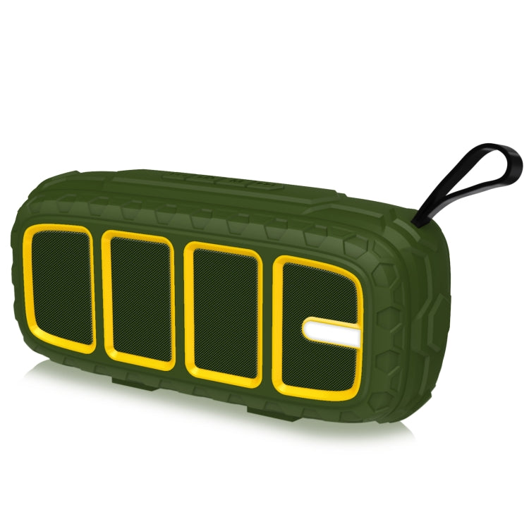 NewRixing NR-5018 Outdoor Portable Bluetooth Speaker, Support Hands-free Call / TF Card / FM / U Disk(Green+Yellow)