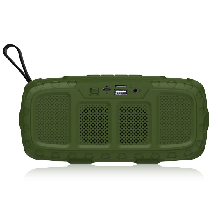 NewRixing NR-5018 Outdoor Portable Bluetooth Speaker, Support Hands-free Call / TF Card / FM / U Disk(Green+Yellow)