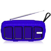 NewRixing NR-5018FM Outdoor Portable Bluetooth Speaker with Antenna, Support Hands-free Call / TF Card / FM / U Disk(Blue+Black)