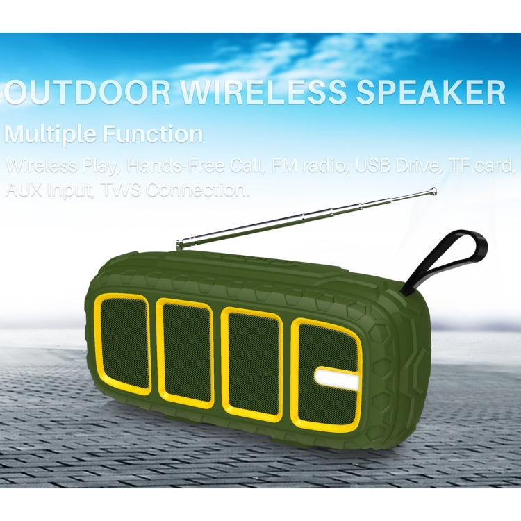 NewRixing NR-5018FM Outdoor Portable Bluetooth Speaker with Antenna, Support Hands-free Call / TF Card / FM / U Disk(Red+Black)