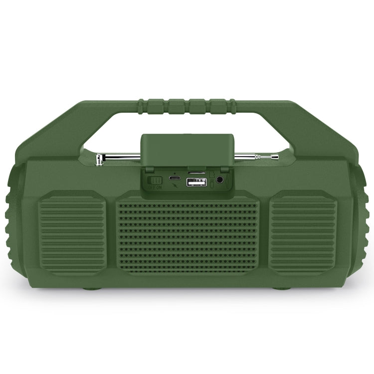 NewRixing NR-4025FM Outdoor Splash-proof Water Portable Bluetooth Speaker, Support Hands-free Call / TF Card / FM / U Disk(Green)