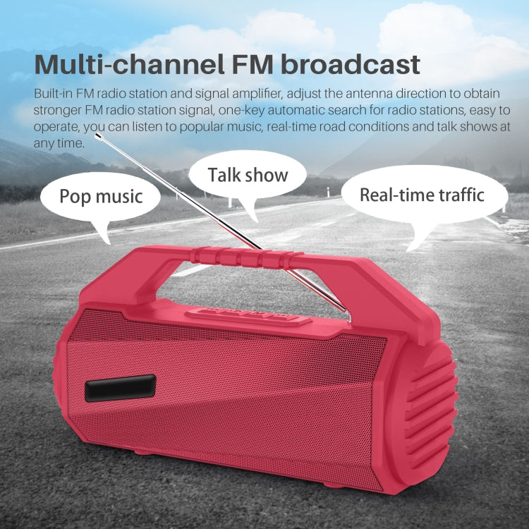 NewRixing NR-4025FM Outdoor Splash-proof Water Portable Bluetooth Speaker, Support Hands-free Call / TF Card / FM / U Disk(Green)