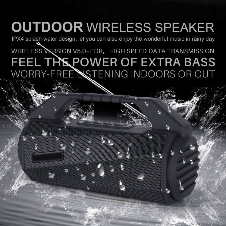 NewRixing NR-4025FM with Screen Outdoor Splash-proof Water Portable Bluetooth Speaker, Support Hands-free Call / TF Card / FM / U Disk(Red)