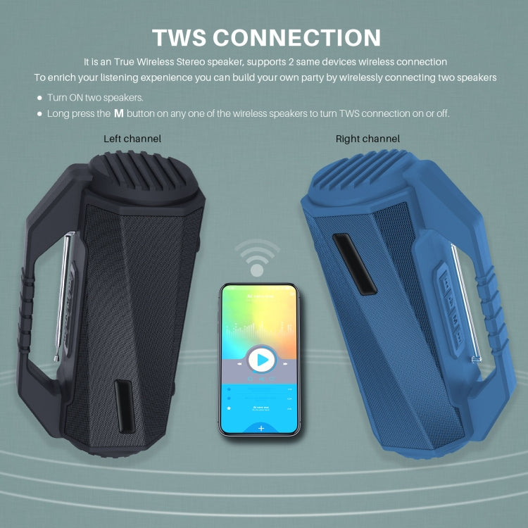 NewRixing NR-4025FM with Screen Outdoor Splash-proof Water Portable Bluetooth Speaker, Support Hands-free Call / TF Card / FM / U Disk(Red)