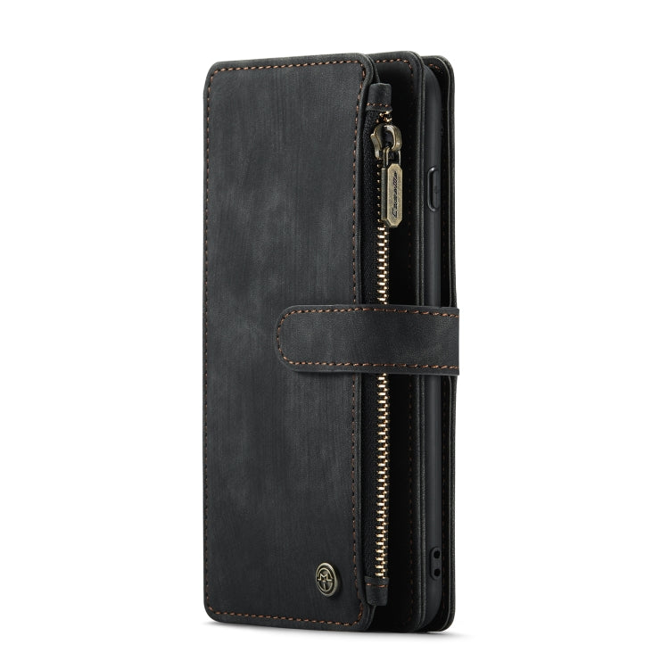 CaseMe-C30 PU + TPU Multifunctional Horizontal Flip Leather Case with Holder & Card Slot & Wallet & Zipper Pocket For iPhone 8 Plus & 7 Plus & 6 Plus(Black)