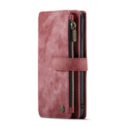 CaseMe-C30 PU + TPU Multifunctional Horizontal Flip Leather Case with Holder & Card Slot & Wallet & Zipper Pocket For iPhone 8 Plus & 7 Plus & 6 Plus(Red)