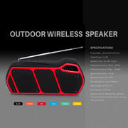 NewRixing NR-5011fm Outdoor Portable Bluetooth Speakerr, Support Hands-free Call / TF Card / FM / U Disk(Red)
