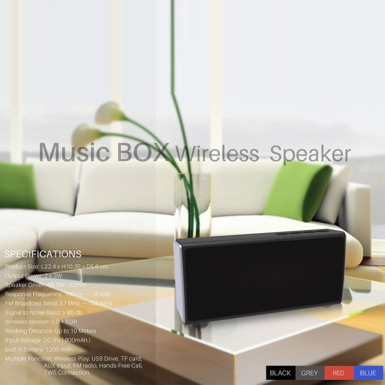 NewRixing NR-5012 Desktop Plating Bluetooth Speakerr, Support Hands-free Call / TF Card / FM / U Disk(Black)