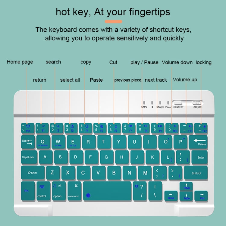 HK006 Square Keys Detachable Bluetooth Keyboard Leather Tablet Case with Holder for iPad mini 6(Black+White)