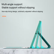 HK006D Square Keys Detachable Bluetooth Solid Color Keyboard Leather Tablet Case with Colorful Backlight & Holder for iPad mini 6(Mint Green)