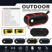 NewRixing NR-5016 Outdoor Splash-proof Water Bluetooth Speaker, Support Hands-free Call / TF Card / FM / U Disk(Green)