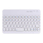 HY006 Round Keys Detachable Bluetooth Keyboard Leather Tablet Case with Holder for iPad mini 6(Dark Green)