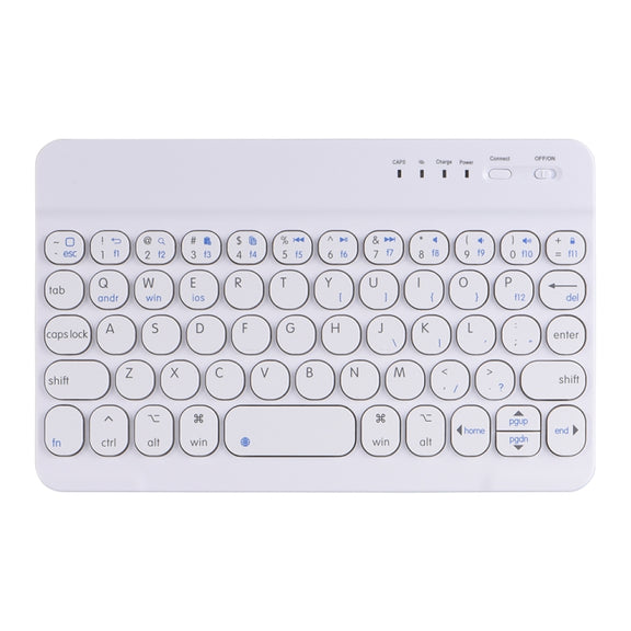 HY006 Round Keys Detachable Bluetooth Keyboard Leather Tablet Case with Holder for iPad mini 6(Dark Green)