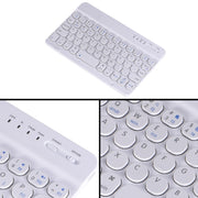 HY006 Round Keys Detachable Bluetooth Keyboard Leather Tablet Case with Holder for iPad mini 6(Dark Green)