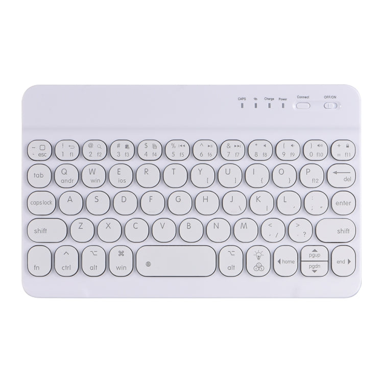 HY006D Round Keys Detachable Bluetooth Keyboard Leather Tablet Case with Colorful Backlight & Holder for iPad mini 6(Mint Green)