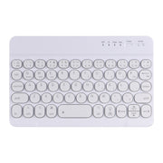 HY006D Round Keys Detachable Bluetooth Keyboard Leather Tablet Case with Colorful Backlight & Holder for iPad mini 6(Light Purple)