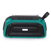 New Rixing NR-906FM TWS Water-resistant Bluetooth Speaker Support Hands-free Call / FM with Handle & Antenna(Emerald Green)