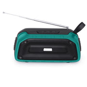 New Rixing NR-906FM TWS Water-resistant Bluetooth Speaker Support Hands-free Call / FM with Handle & Antenna(Emerald Green)