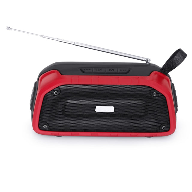 New Rixing NR-906FM TWS Water-resistant Bluetooth Speaker Support Hands-free Call / FM with Handle & Antenna(Red)