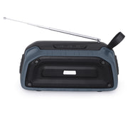 New Rixing NR-906FM TWS Water-resistant Bluetooth Speaker Support Hands-free Call / FM with Handle & Antenna(Dark Blue)