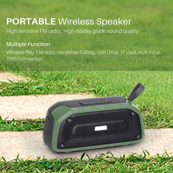 New Rixing NR-906FM TWS Water-resistant Bluetooth Speaker Support Hands-free Call / FM with Handle & Antenna(Red)