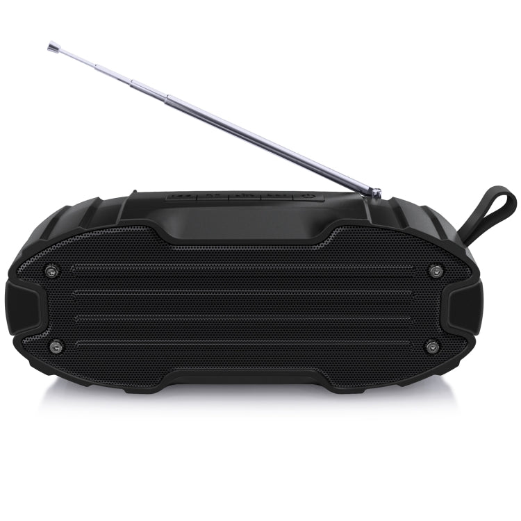 New Rixing NR-907FM TWS Outdoor Bluetooth Speaker Support Hands-free Call / FM with Handle & Antenna(Black)