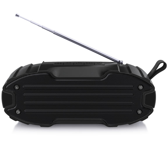 New Rixing NR-907FM TWS Outdoor Bluetooth Speaker Support Hands-free Call / FM with Handle & Antenna(Black)