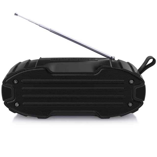 New Rixing NR-907FM TWS Outdoor Bluetooth Speaker Support Hands-free Call / FM with Handle & Antenna(Black)