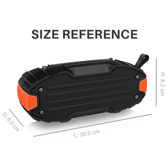 New Rixing NR-907FM TWS Outdoor Bluetooth Speaker Support Hands-free Call / FM with Handle & Antenna(Orange)