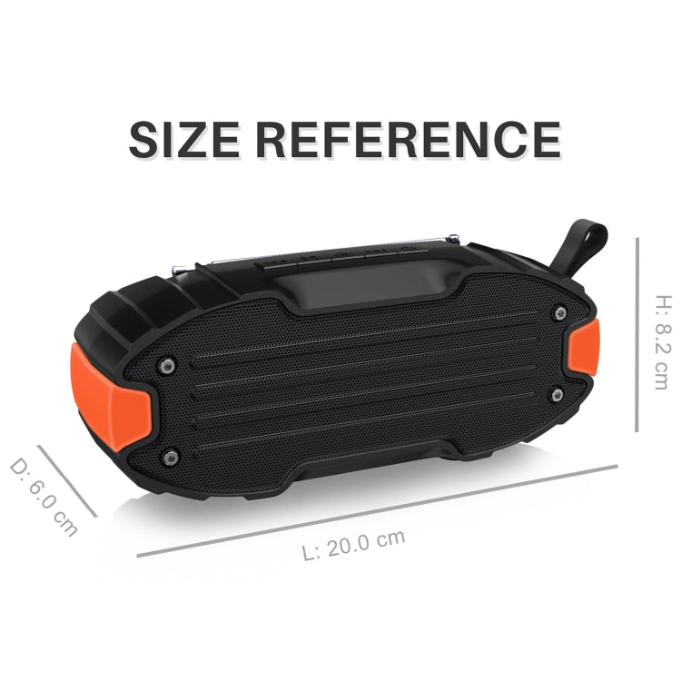 New Rixing NR-907FM TWS Outdoor Bluetooth Speaker Support Hands-free Call / FM with Handle & Antenna(Black)