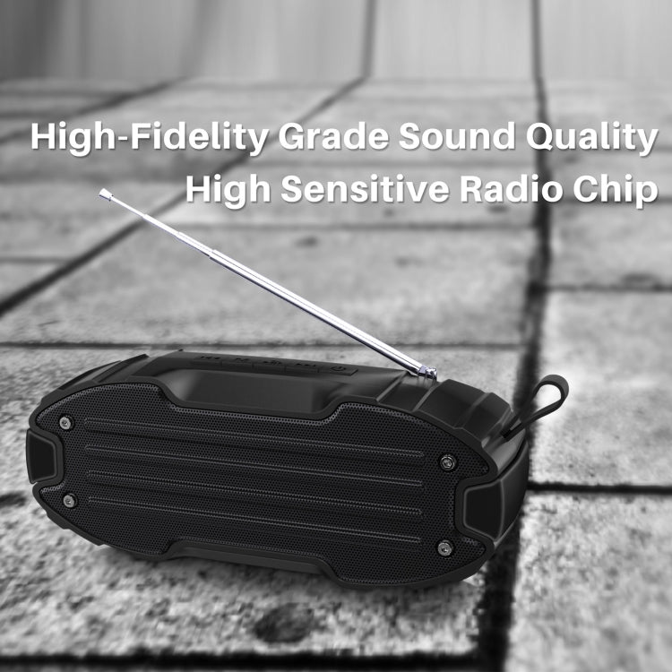 New Rixing NR-907FM TWS Outdoor Bluetooth Speaker Support Hands-free Call / FM with Handle & Antenna(Yellow)