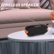 New Rixing NR-907FM TWS Outdoor Bluetooth Speaker Support Hands-free Call / FM with Handle & Antenna(Yellow)